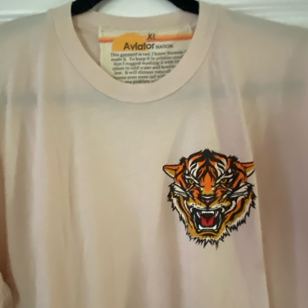 Aviator Nation Tiger Print Boyfriend Tee - 
Vintage White